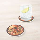 Zwei kleine Mädchen unter dem braunen Pilzdekor Getränkeuntersetzer (Seite)