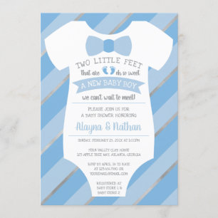 Zwei kleine Meter Babydusche Einladung, Krawatte B Einladung
