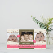 Zwei kleine Ornamente - Fotokarte Feiertagskarte (Stehend Vorderseite)