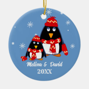 Zwei kleine Pinguine Custom Weihnachtsschmuck