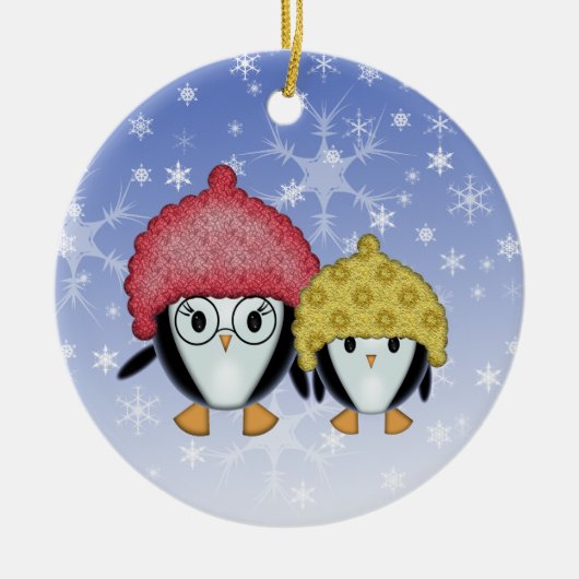 Zwei kleine Pinguine Weihnachtsschmuck (Vorne)