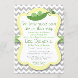 Zwei kleine Platterbsen Twins Baby Dusche Einladun Einladung