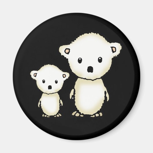 Zwei kleine Polarbären Magnet (Vorne)