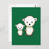 Zwei kleine Polarbären Postkarte (Vorne/Hinten)