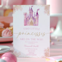 Zwei kleine Prinzessinnen Burg Twins Kinderdusche