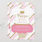 Zwei kleine Prinzessinnen Einladung, Imitate Glitz Einladung (Vorne/Hinten)