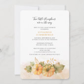 Zwei kleine Pumpkins auf Way Fall Twins Baby Dusch Einladung (Vorderseite)