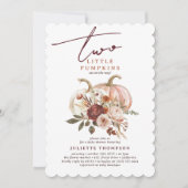 Zwei kleine Pumpkins Autumn Bloom Twin Baby Shower Einladung (Vorderseite)
