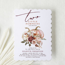 Zwei kleine Pumpkins Autumn Bloom Twin Baby Shower Einladung