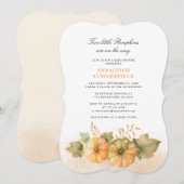 Zwei kleine Pumpkins Fall Twins Baby Dusche Einladung (Vorne/Hinten)