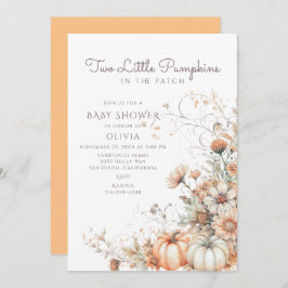 Zwei kleine Pumpkins Kinderdusche Einladung