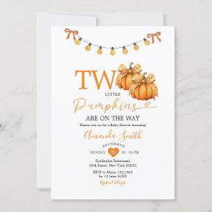 Zwei kleine Pumpkins String Lights Babydusche Einladung