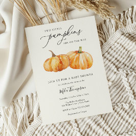 Zwei kleine Pumpkins Zwei-Baby-Dusche Einladung