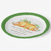 Zwei kleine Pumpkins Zweiwindusche Pappteller (Schrägansicht)