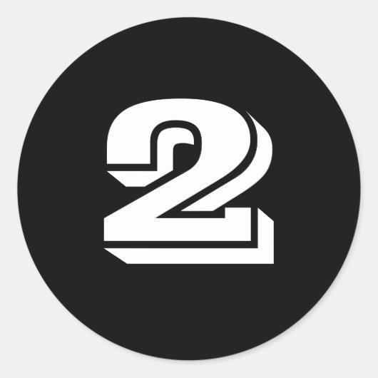 Zwei kleine runde schwarze Zahlenklammern von Janz Runder Aufkleber (Vorderseite)