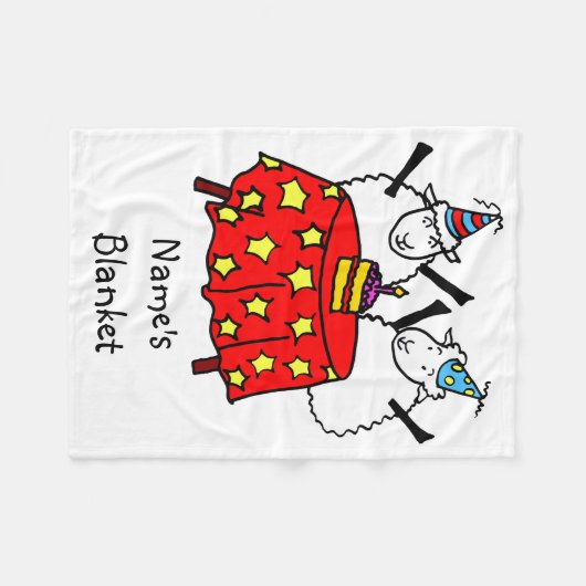 Zwei kleine Schafe Party Fleecedecke (Vorderseite (Horizontal))