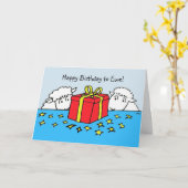 Zwei kleine Schafspende zum Geburtstag Karte (Gelbe Blume)