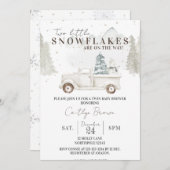 Zwei kleine Schneeflocken auf der Way Baby Dusche Einladung (Vorne/Hinten)