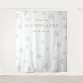 Zwei kleine Schneeflocken Babydusche Hintergrund Wandteppich (Vorderseite)