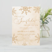 Zwei kleine Schneeflocken Winter Twins Kinderdusch Einladung (Stehend Vorderseite)