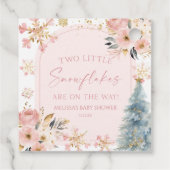 Zwei kleine Schneeflocken Winter Twins Kinderdusch Geschenkanhänger (Rückseite)