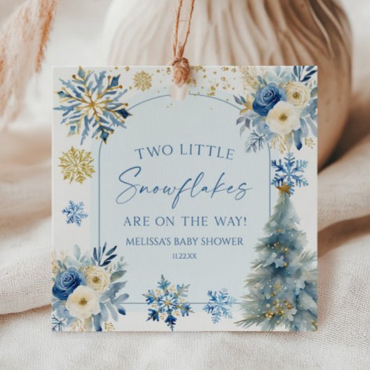 Zwei kleine Schneeflocken Winter Twins Kinderdusch Geschenkanhänger