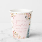 Zwei kleine Schneeflocken Winter Twins Kinderdusch Pappbecher (Rückseite)