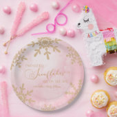 Zwei kleine Schneeflocken Winter Twins Kinderdusch Pappteller (Party)