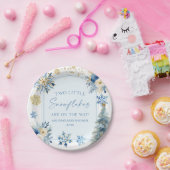 Zwei kleine Schneeflocken Winter Twins Kinderdusch Pappteller (Party)