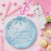 Zwei kleine Schneeflocken Winter Twins Kinderdusch Pappteller (Party)