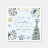 Zwei kleine Schneeflocken Winter Twins Kinderdusch Serviette (Vorderseite)