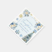 Zwei kleine Schneeflocken Winter Twins Kinderdusch Serviette (Ecke)