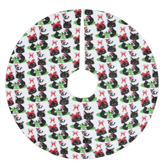 ZWEI KLEINE SCHWARZE KÜCHE MIT BOWS IN IHREM HAAR POLYESTER WEIHNACHTSBAUMDECKE (Vorderseite)