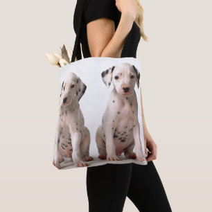 Zwei kleine Schwarzweiss-Dalmatiner-Welpen Tasche