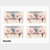 Zwei kleine Schweine 2012 Rechteckiger Aufkleber (Blatt)