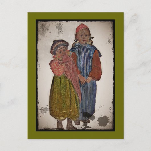 Zwei kleine Schwestern 1906 Postkarte (Vorderseite)