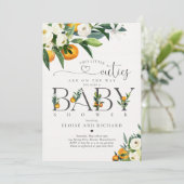 Zwei kleine Süsse auf dem Weg Babydusche Einladung (Stehend Vorderseite)