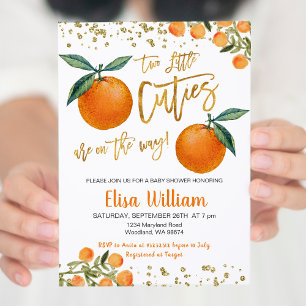 Zwei kleine Süsse ist auf dem Weg Einladung