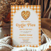 Zwei kleine Süsse Pies Retro Twins Kinderdusche Einladung