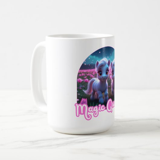 Zwei kleine süße Ponys - Magic Queen Kaffeetasse (Vorderseite Links)