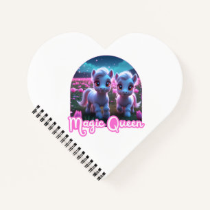 Zwei kleine süße Ponys - Magic Queen Notizblock