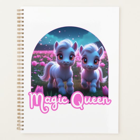 Zwei kleine süße Ponys - Magic Queen Planer (Vorderseite)
