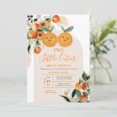 Zwei kleine Süssen sind auf dem Weg Citrus Orange Einladung (Stehend Vorderseite)