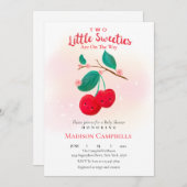 Zwei kleine Süssen sind auf dem Weg Kirschen Einladung (Vorne/Hinten)