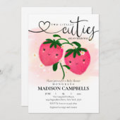 Zwei kleine Süssen sind unterwegs Erdbeere Einladung (Vorne/Hinten)