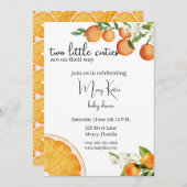 Zwei kleine Süssen sind unterwegs mit einer Babydu Einladung (Vorne/Hinten)