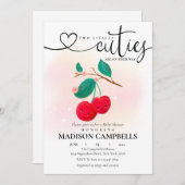 Zwei kleine Süssen sind unterwegs zur Kirscheinlad Einladung (Vorne/Hinten)