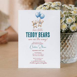 Zwei kleine Teddy Bears Twins Baby Dusche Einladung
