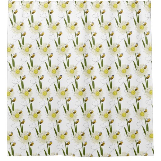 Zwei kleine und niedliche Bienen Duschvorhang (Vorderseite)