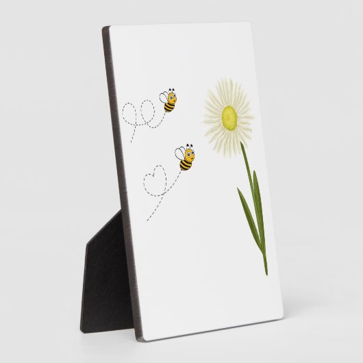 Zwei kleine und niedliche Bienen Fotoplatte (Seite)